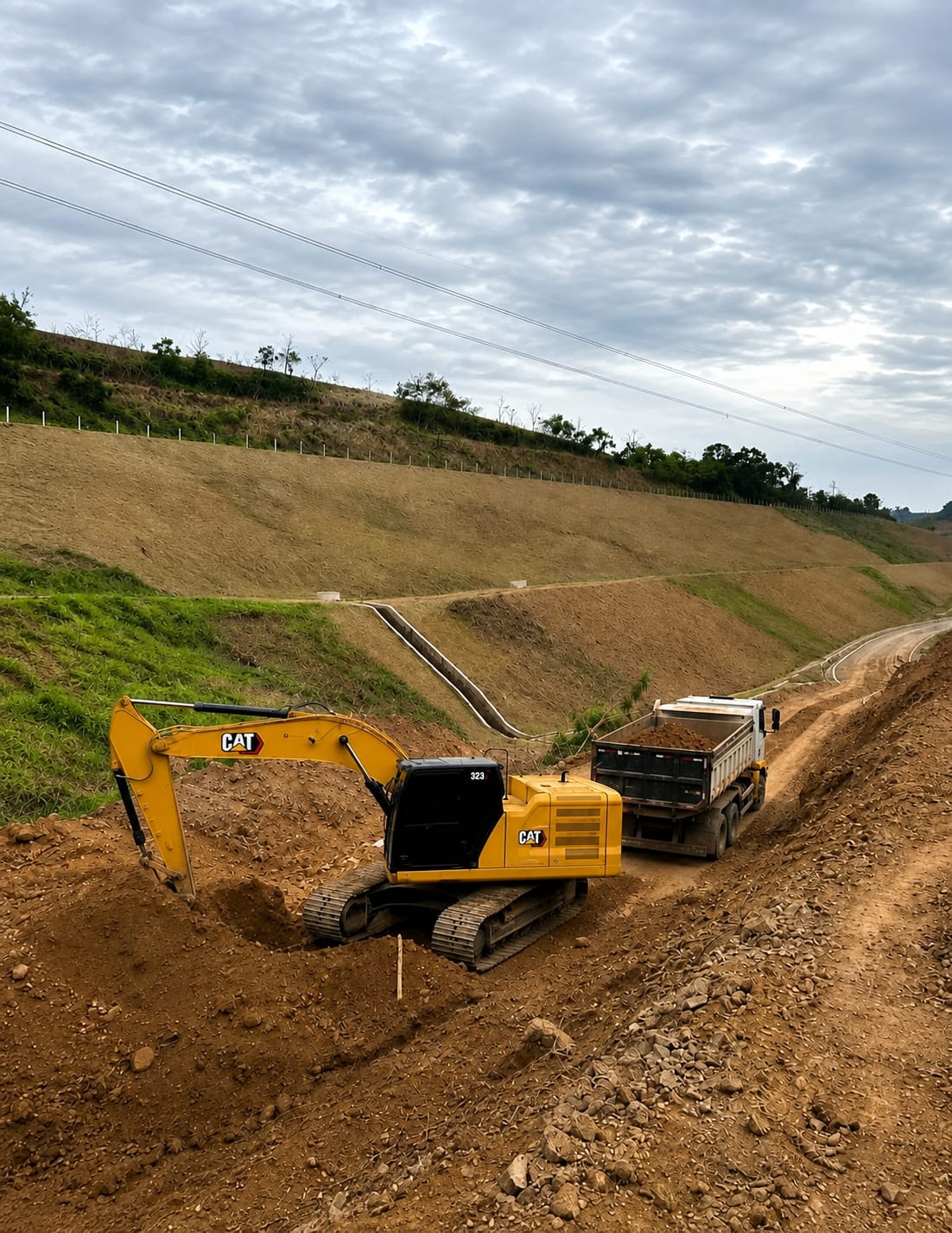 Contenção e Recuperação Talude Canal Usina PCH Pesqueiro